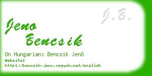 jeno bencsik business card