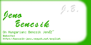 jeno bencsik business card
